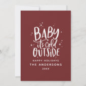 Baby is koud buiten de multifoto kerstvakantie save the date (Achterkant)