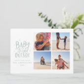 Baby is koud buiten de multifoto kerstvakantie save the date (Staand voorkant)