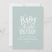 Baby is koud buiten de multifoto kerstvakantie save the date (Achterkant)