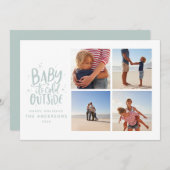 Baby is koud buiten de multifoto kerstvakantie save the date (Voorkant / Achterkant)