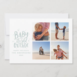 Baby is koud buiten de multifoto kerstvakantie save the date