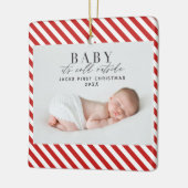 baby is koud buiten de rode en witte bays keramisch ornament (Links)