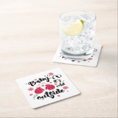 Baby is koud buiten de schattige mittens winter kartonnen onderzetters (Insitu)