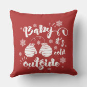 Baby is koud buiten de schattige mittens winter kussen (Achterkant)