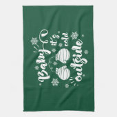 Baby is koud buiten de schattige mittens winter theedoek (Verticaal)