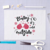 Baby is koud buiten de schattige mittens winter tissuepapier (Craft)