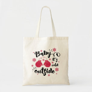 Baby is koud buiten de schattige mittens winter tote bag