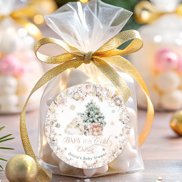 Baby is koud buiten de winter Beer Baby shower Ronde Sticker