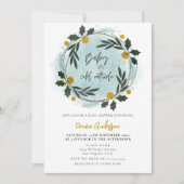 Baby is koud buiten de winter blauw goud Baby show Kaart (Voorkant)