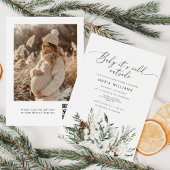 Baby is koud buiten de winter Foto baby shower Kaart