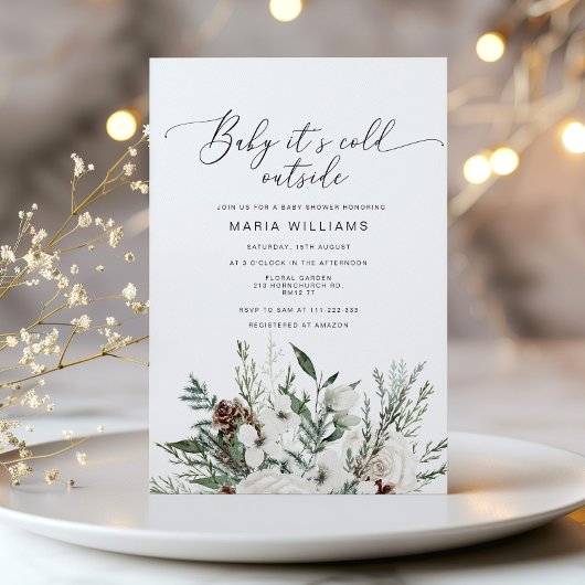 Baby is koud buiten de winter Foto baby shower Kaart