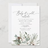 Baby is koud buiten de winter Foto baby shower Kaart (Voorkant)