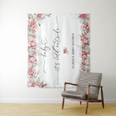 Baby is koud buiten de winterbloemen wandkleed (In situ)