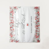 Baby is koud buiten de winterbloemen wandkleed (Voorkant)