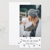 Baby is koud buiten eenvoudige script vakantie fot feestdagenkaart (Voorkant / Achterkant)