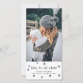 Baby is koud buiten eenvoudige script vakantie fot feestdagenkaart (Voorkant)