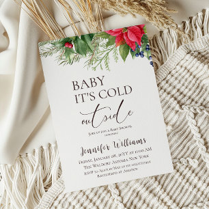 Baby is koud buiten Evergreen Winter Baby shower Kaart
