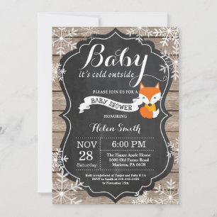 Baby is Koud Buiten Fox Baby shower Kaart