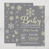 Baby is koud buiten geel Baby shower Kaart (Voorkant / Achterkant)