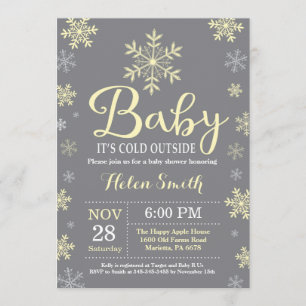 Baby is koud buiten geel Baby shower Kaart
