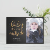 Baby is koud buiten goud | schoolbordfoto kaart (Staand voorkant)