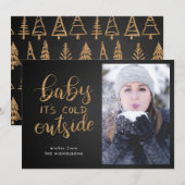 Baby is koud buiten goud | schoolbordfoto kaart (Voorkant / Achterkant)