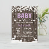 Baby is koud buiten herten winter meisje Baby show Kaart (Staand voorkant)