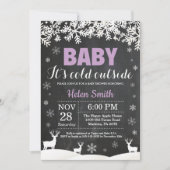 Baby is koud buiten herten winter meisje Baby show Kaart (Voorkant)
