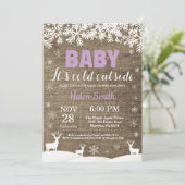 Baby is koud buiten herten winter meisje Baby show Kaart (Staand voorkant)