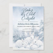 Baby is koud buiten het Baby shower van de winterk Kaart (Voorkant)
