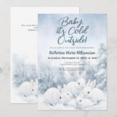 Baby is koud buiten het Baby shower van de winterk Kaart (Voorkant / Achterkant)