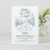 Baby is koud buiten het Baby shower van de winterk Kaart (Staand voorkant)