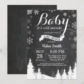 Baby is koud buiten het Baby shower van het Winter Kaart (Voorkant / Achterkant)