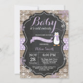 Baby is Koud Buiten het Baby shower van Penguin Gi Kaart (Voorkant)