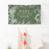 Baby is koud buiten het moderne botanische baby sh spandoek (Insitu)