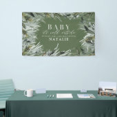 Baby is koud buiten het moderne botanische baby sh spandoek (Beurs)