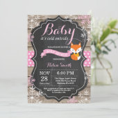 Baby is koud buiten het roze Baby shower van de Fo Kaart (Staand voorkant)