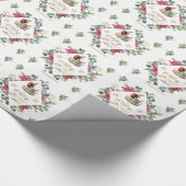 Baby is koud buiten het Wreatscript van de winter  Cadeaupapier (Hoek)