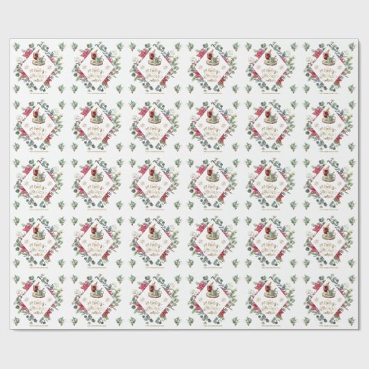 Baby is koud buiten het Wreatscript van de winter  Cadeaupapier (Vlak)