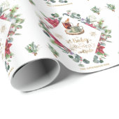 Baby is koud buiten het Wreatscript van de winter  Cadeaupapier (Rol Hoek)