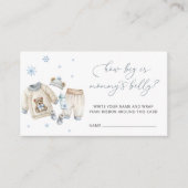 Baby is koud buiten hoe groot is mama's buik informatiekaartje (Voorkant)