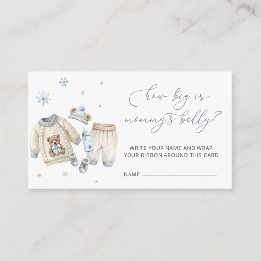 Baby is koud buiten hoe groot is mama's buik informatiekaartje (Voorkant)