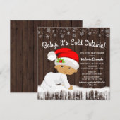 Baby is koud buiten jongens kerst Baby shower Kaart (Voorkant / Achterkant)