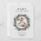 Baby is koud buiten kerstfotokaart aankondiging (Voorkant)
