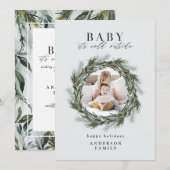 Baby is koud buiten kerstfotokaart aankondiging (Voorkant / Achterkant)