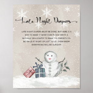 Baby is koud buiten Late night Diapers game Poster