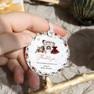 Baby is koud buiten meisje Baby shower dank u Bedankjes Labels