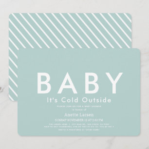 Baby is koud buiten minimalistisch blauw Baby show Kaart