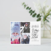 Baby is koud buiten moderne scriptfoto feestdagenkaart (Staand voorkant)