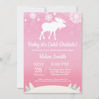 Baby is Koud Buiten Moose Girl Baby shower